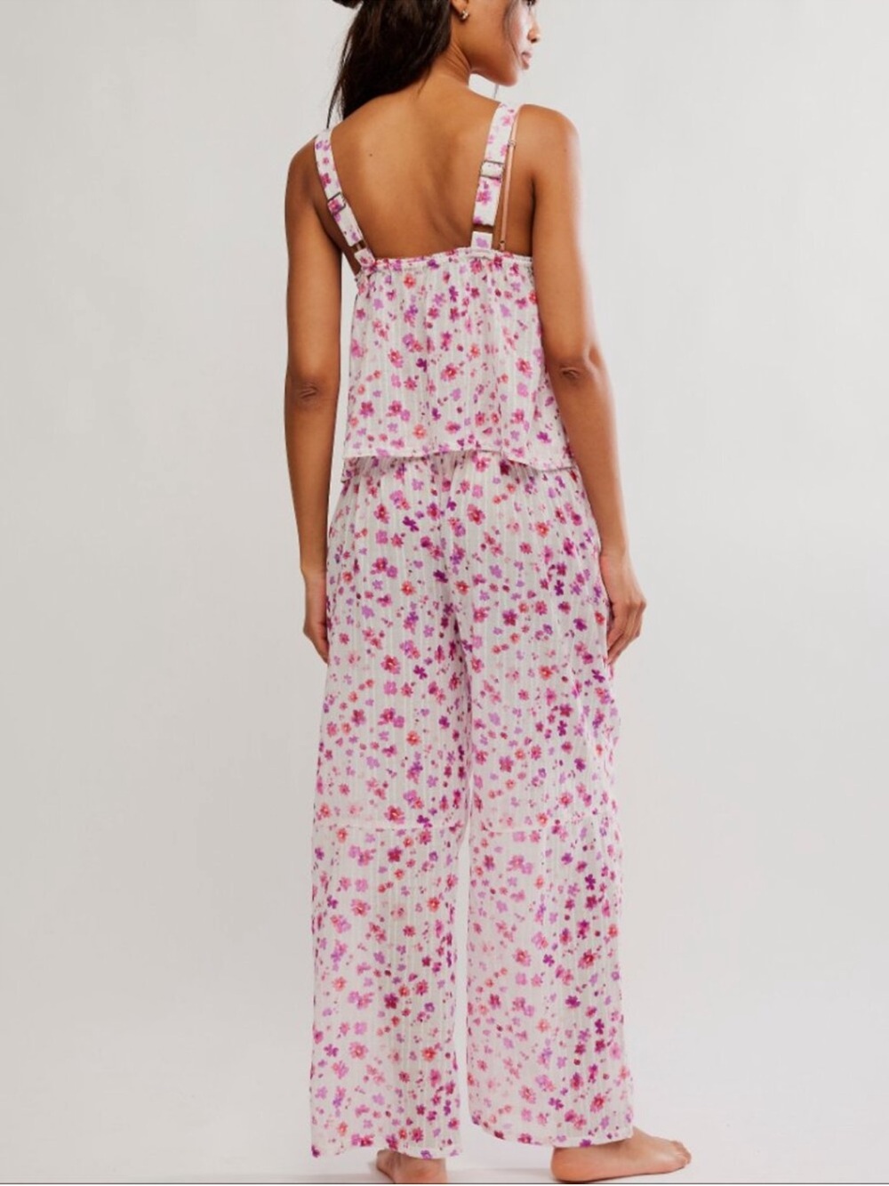 💕Free People Floral Two-Piece Lounge Set/Pajamas in Pink - Picture 4 of 7